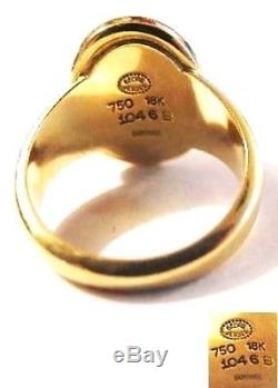 Georg JENSEN 18k Gold RING w Stone Harald NIELSEN Sz 6.5 Vtg Denmark Des # 1046B