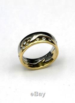 Georg Jensen 18 Karat Gold Fusion Ring with Diamonds NK55