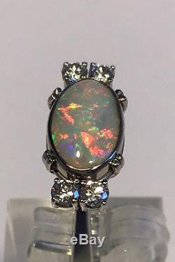 Georg Jensen 18 ct Whitegold Ring Opal and Brilliant
