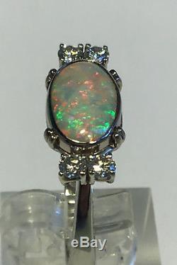 Georg Jensen 18 ct Whitegold Ring Opal and Brilliant