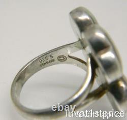 Georg Jensen 4 Leaf Clover #'d 387 Denmark 925S Sterling Silver Ring 6.5 Vintage