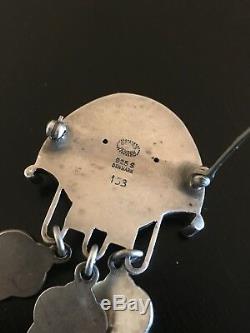 Georg Jensen 925 Silver Chrysoprase Brooch Pin 153