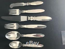 Georg Jensen Cactus Sterling Silver 6 Pieces Place Setting