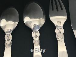 Georg Jensen Cactus Sterling Silver 6 Pieces Place Setting
