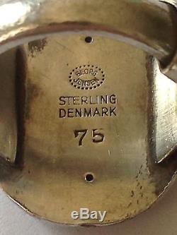 Georg Jensen Crane Sterling Silver Ring #75. Weighs 6g / 0,25oz. Size 47
