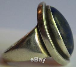 Georg Jensen Denmark 46 A Vintage Sterling Silver Lapis Ring