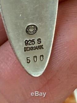 Georg Jensen Denmark Sterling Silver Zephyr Pendant Necklace #500