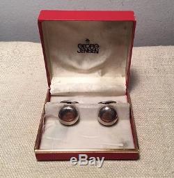 Georg Jensen Denmark Vintage Sterling Silver Cufflinks & Box #255