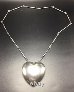 Georg Jensen Denmark Vintage Sterling Silver Extra Large Joy Heart Necklace 126