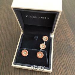 Georg Jensen Earrings Daisy Design Sterling Sliver Denmark Jewelry #13455