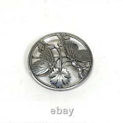 Georg Jensen Moonlight Blossoms Butterfly Brooch #283 Wendel Malinowski Vintage