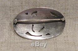 Georg Jensen Oval Sterling Silver Pin Brooch with Grapevine Design 177B