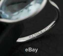 Georg Jensen Savannah Ring Sterling Silver with Aquamarine A1308