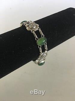 Georg Jensen Silver Bracelet No 12 with Green Agates