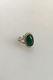 Georg Jensen Silver Ring #9 with Green Agate