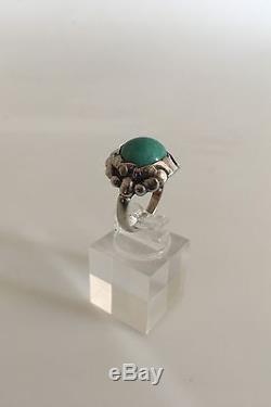 Georg Jensen Silver Ring with Green Agate #11A