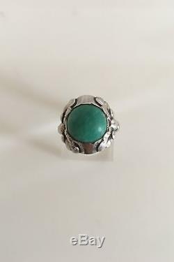 Georg Jensen Silver Ring with Green Agate #11A