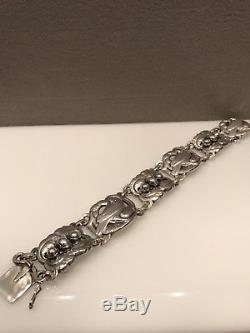 Georg Jensen Sterling Silver Bracelet Dove Design 7 inch Wrist 41.66g