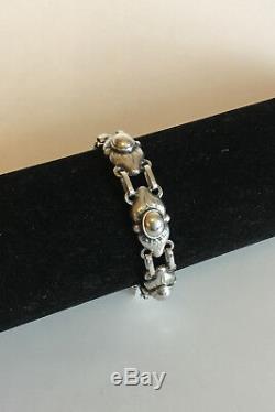 Georg Jensen Sterling Silver Bracelet No 15 from 1933-1944. With security chain