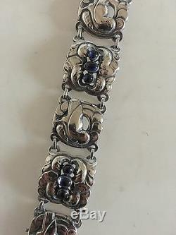 Georg Jensen Sterling Silver Bracelet No 32 with Synthetic Sapphires