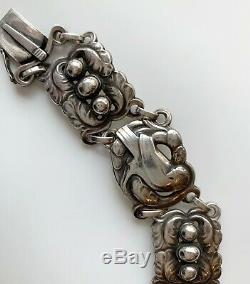 Georg Jensen Sterling Silver Classic Dove Art Nouveau Bracelet #14, Early 1900s