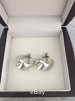 Georg Jensen Sterling Silver Earrings Ditzel #126C Denmark 925 FREE SHIPPING