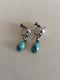 Georg Jensen Sterling Silver Earrings No. 17 with Turquoises
