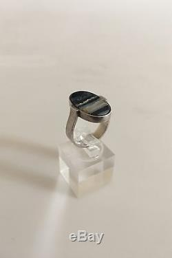 Georg Jensen Sterling Silver Harald Nielsen Ring #189 with Agate