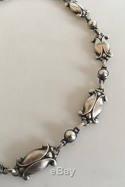 Georg Jensen Sterling Silver Necklace #15 with Silver Stones