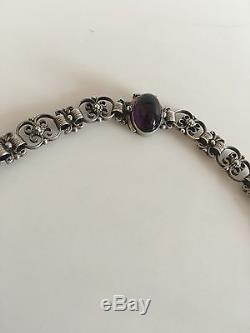 Georg Jensen Sterling Silver Necklace with Amethyst #12