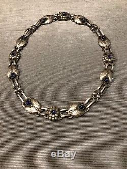 Georg Jensen Sterling Silver Necklace with Blue Stone
