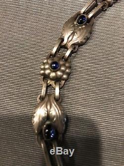 Georg Jensen Sterling Silver Necklace with Blue Stone