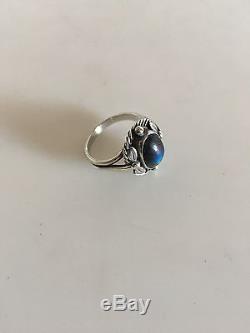 Georg Jensen Sterling Silver Ring #1 with a Shimmering Blue Stone