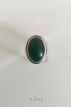 Georg Jensen Sterling Silver Ring #46A with Green Agate