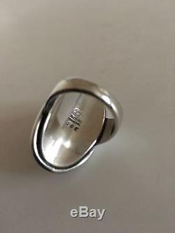 Georg Jensen Sterling Silver Ring #46E with Hematite Stone