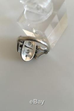 Georg Jensen Sterling Silver Ring #8 Ornamented with Moonstone