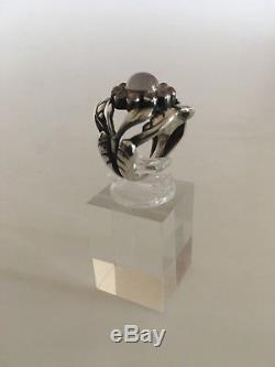Georg Jensen Sterling Silver Ring No. 10 with Rose Quartz