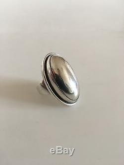 Georg Jensen Sterling Silver Ring No. 46E with Silver Stone