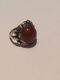 Georg Jensen Sterling Silver Ring with red stone #11A from 1933-1944