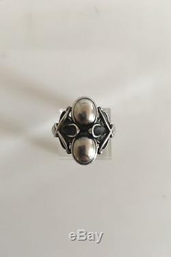 Georg Jensen Sterling Silver ring with Silver Stones #48