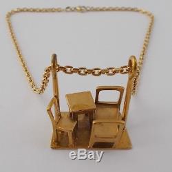 Georg Jensen The Bedroom Pendant #5213 & Sterling Silver Gold Necklace 1970's
