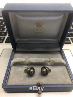 Georg Jensen Vintage Sterling Silver Round Pierced Earrings