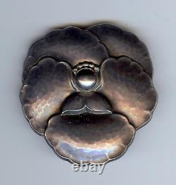 Georg Jensen & Wendel Denmark Sterling Silver 113 Pansy Flower Pin Brooch