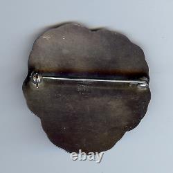 Georg Jensen & Wendel Denmark Sterling Silver 113 Pansy Flower Pin Brooch