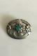 Georg Jensen sterling Silver brooch with green stone No 138