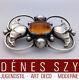 Georg Jensen sterling silver brooch 236 A designed ca. 1920 with amber stone