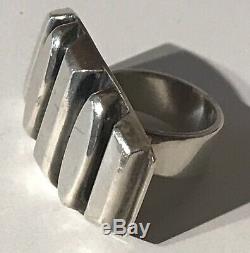 Great Vintage Sweden Signed Modernist Sterling Silver Ring Size 7
