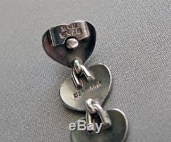 HANS HANSEN Denmark Sterling-Silver Modern Heart Link BraceletE244