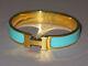 HERMES Clic Clac Classic Turquoise Blue H Hinged Bracelet