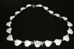H. C. Østrem Vintage Silver 925s Enamel Leaf Necklace Bracelet & Earrings Set
